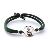Escapulario CARMELO - pulsera medalla personalizable de plata 18 mm con elástico